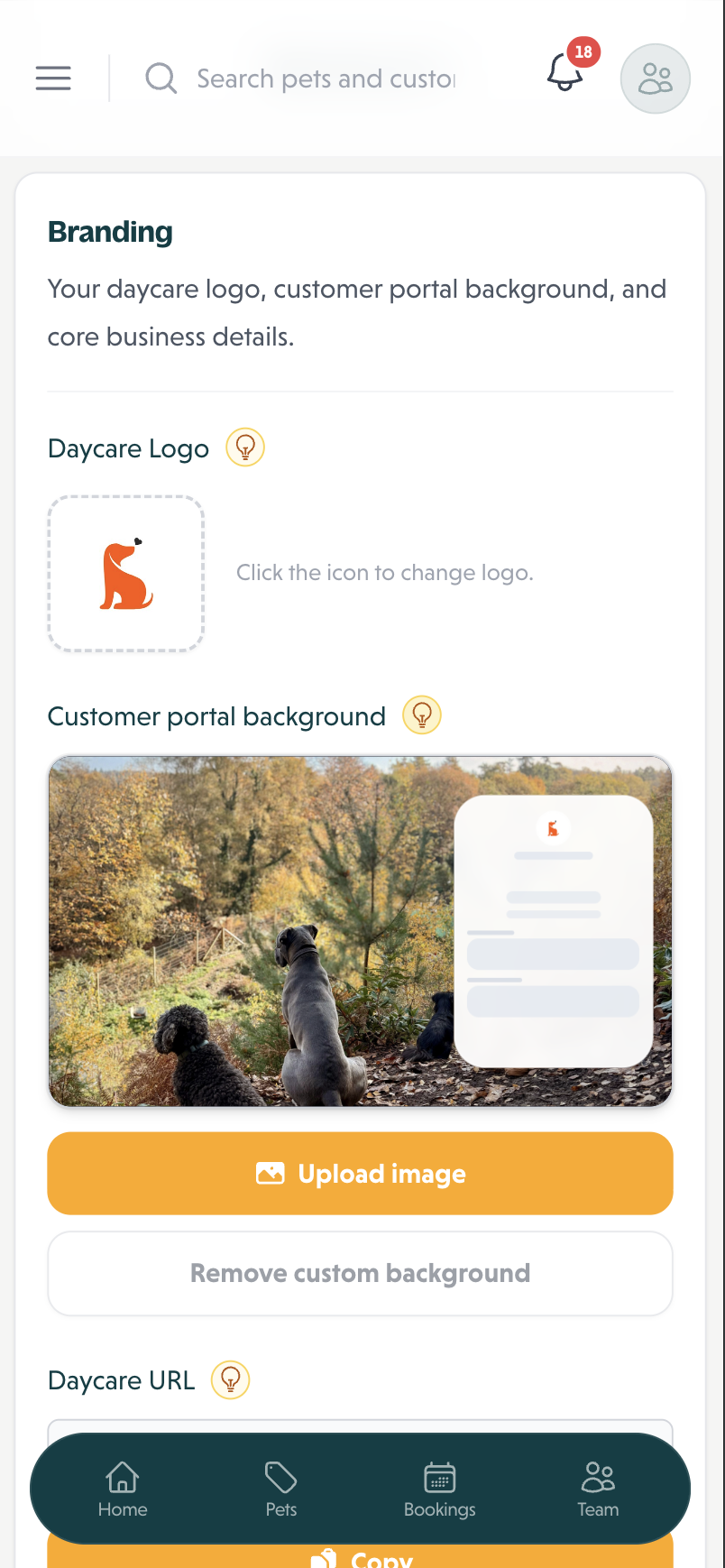 Business customisation
